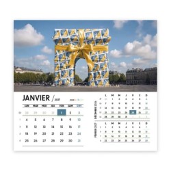 Calendrier chevalet intégral (15x18 cm) personnalisé - Logo intégré Emballage