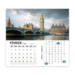 Calendrier chevalet intégral (15x18 cm) personnalisé - Logo intégré Emballage