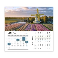 Calendrier chevalet intégral (15x18 cm) personnalisé - Logo intégré Emballage