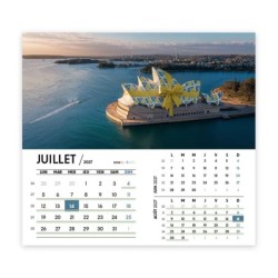 Calendrier chevalet intégral (15x18 cm) personnalisé - Logo intégré Emballage