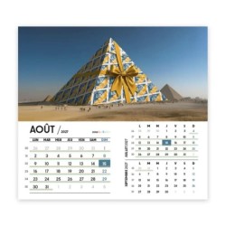Calendrier chevalet intégral (15x18 cm) personnalisé - Logo intégré Emballage