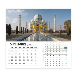 Calendrier chevalet intégral (15x18 cm) personnalisé - Logo intégré Emballage