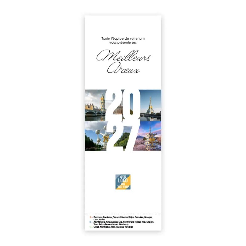 Calendrier chevalet vertical (21x7,5 cm) personnalisé - Logo intégré Emballage