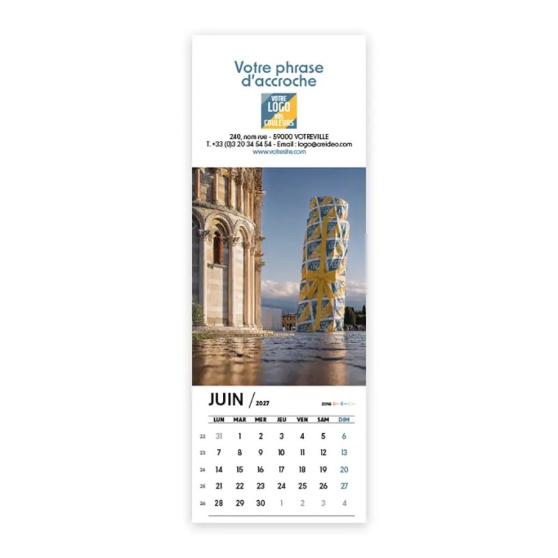 Calendrier chevalet vertical (21x7,5 cm) personnalisé - Logo intégré Emballage