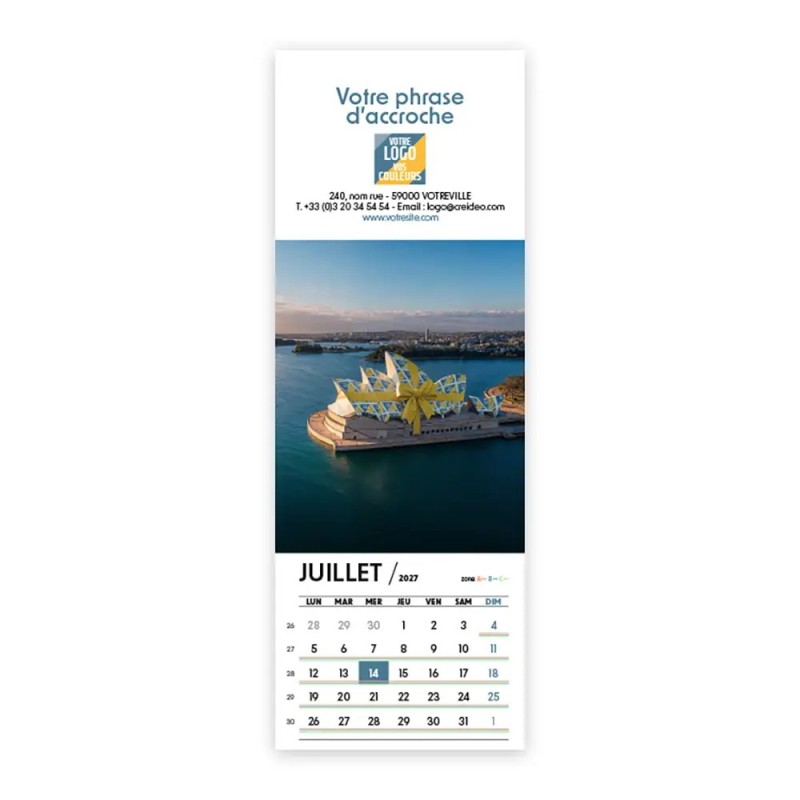 Calendrier chevalet vertical (21x7,5 cm) personnalisé - Logo intégré Emballage