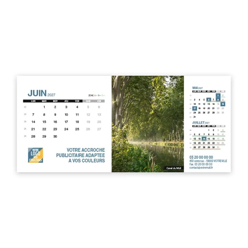 Calendrier chevalet support de téléphone Supra (22,8x10,3cm)  - Patrimoine France