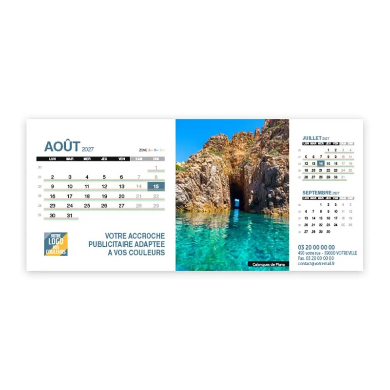 Calendrier chevalet support de téléphone Supra (22,8x10,3cm)  - Patrimoine France