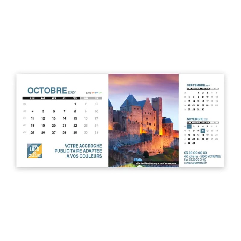 Calendrier chevalet support de téléphone Supra (22,8x10,3cm)  - Patrimoine France