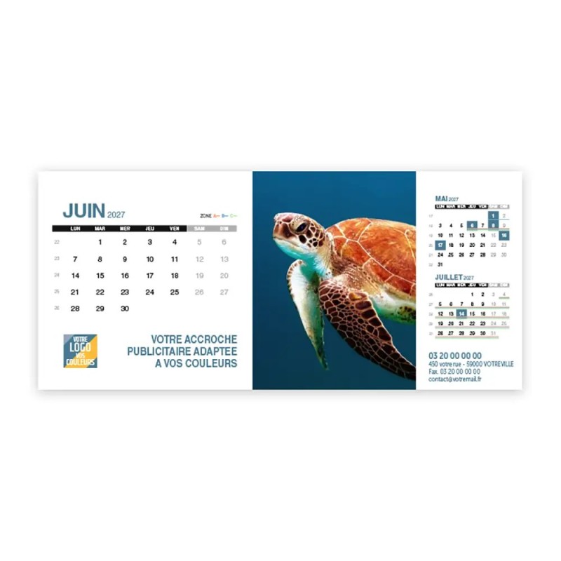 Calendrier chevalet support de téléphone Supra (22,8x10,3 cm)  - Océan