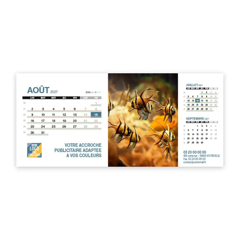 Calendrier chevalet support de téléphone Supra (22,8x10,3 cm)  - Océan