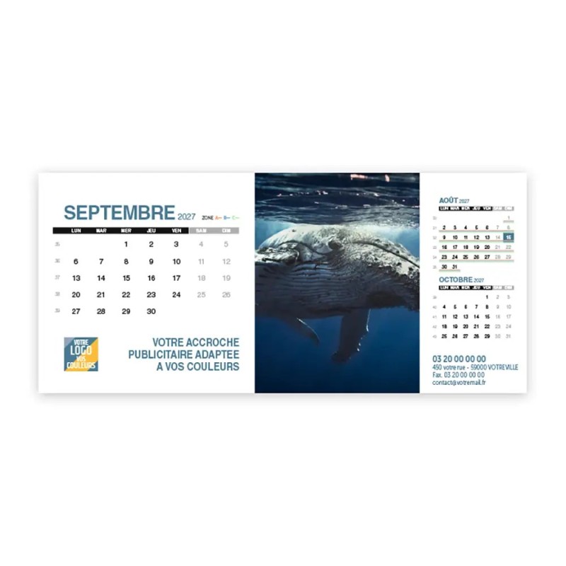 Calendrier chevalet support de téléphone Supra (22,8x10,3 cm)  - Océan