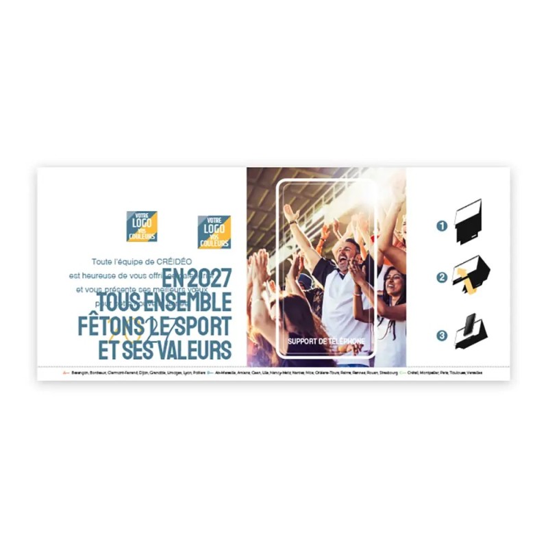 Calendrier chevalet support de téléphone Supra (22,8x10,3 cm)  - Citations sport