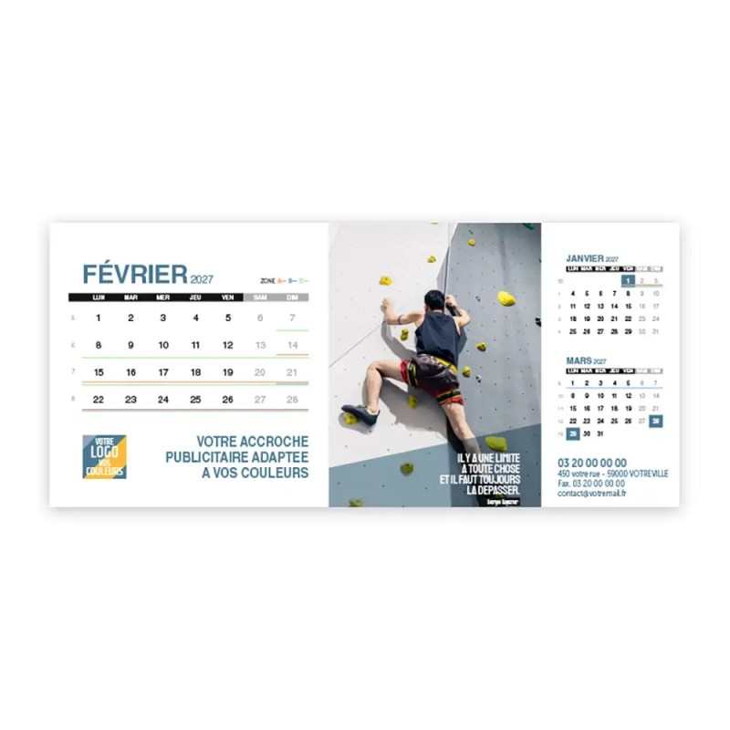 Calendrier chevalet support de téléphone Supra (22,8x10,3 cm)  - Citations sport