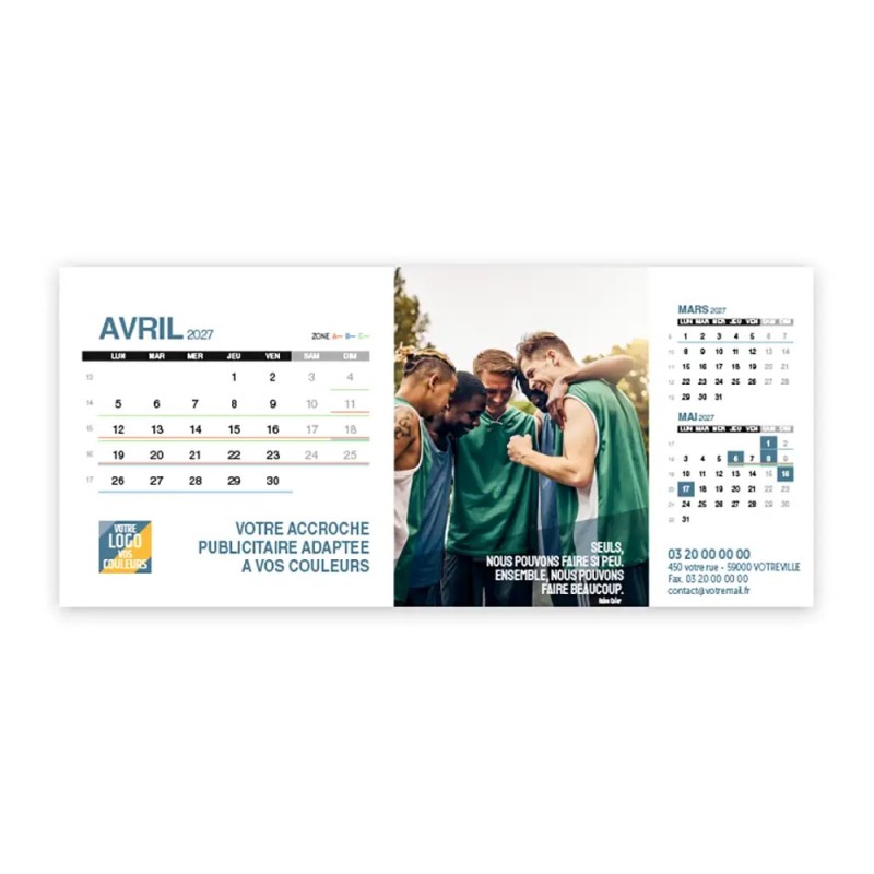Calendrier chevalet support de téléphone Supra (22,8x10,3 cm)  - Citations sport