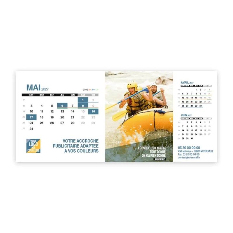 Calendrier chevalet support de téléphone Supra (22,8x10,3 cm)  - Citations sport