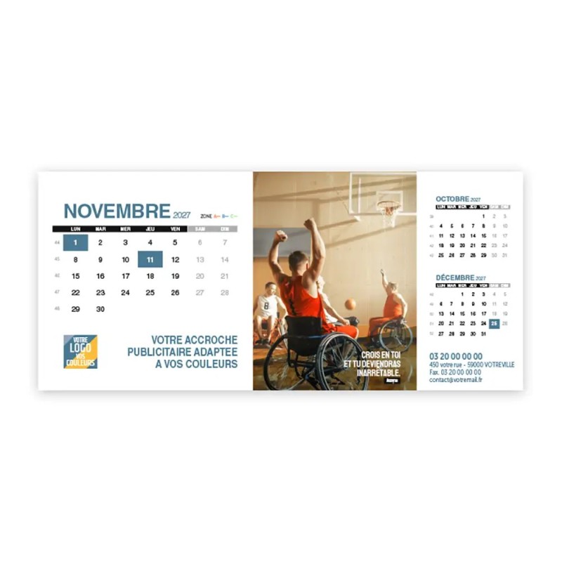 Calendrier chevalet support de téléphone Supra (22,8x10,3 cm)  - Citations sport