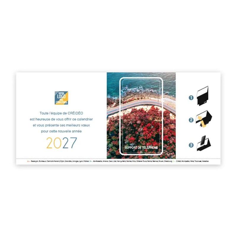 Calendrier chevalet support de téléphone Supra (22,8x10,3 cm)  - Vue du ciel