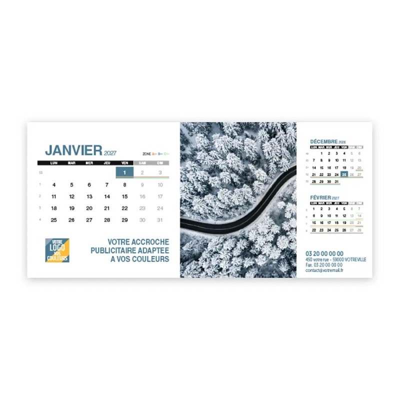 Calendrier chevalet support de téléphone Supra (22,8x10,3 cm)  - Vue du ciel