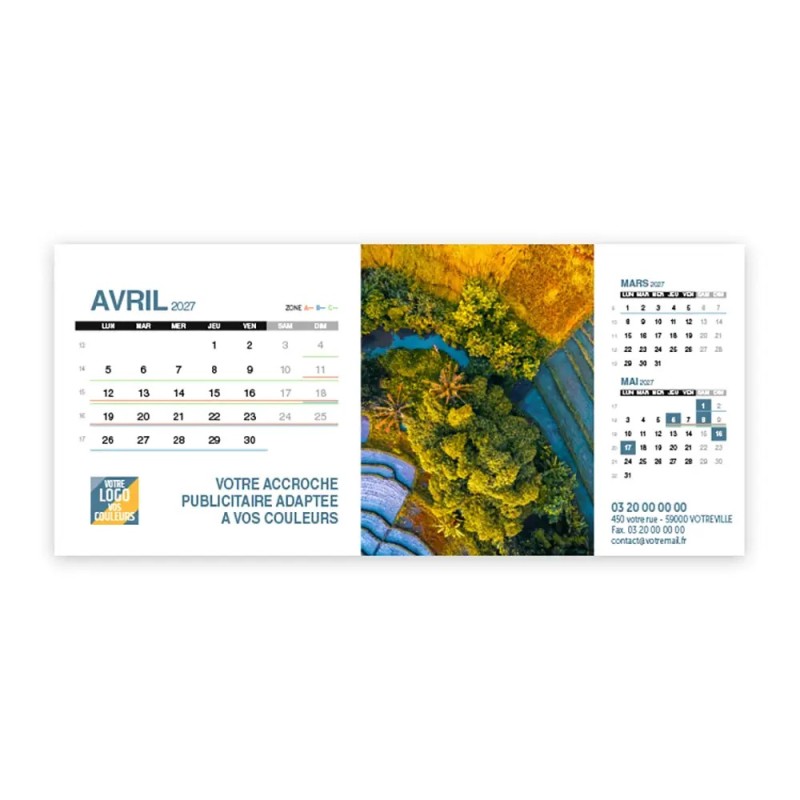 Calendrier chevalet support de téléphone Supra (22,8x10,3 cm)  - Vue du ciel