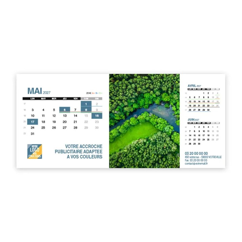 Calendrier chevalet support de téléphone Supra (22,8x10,3 cm)  - Vue du ciel