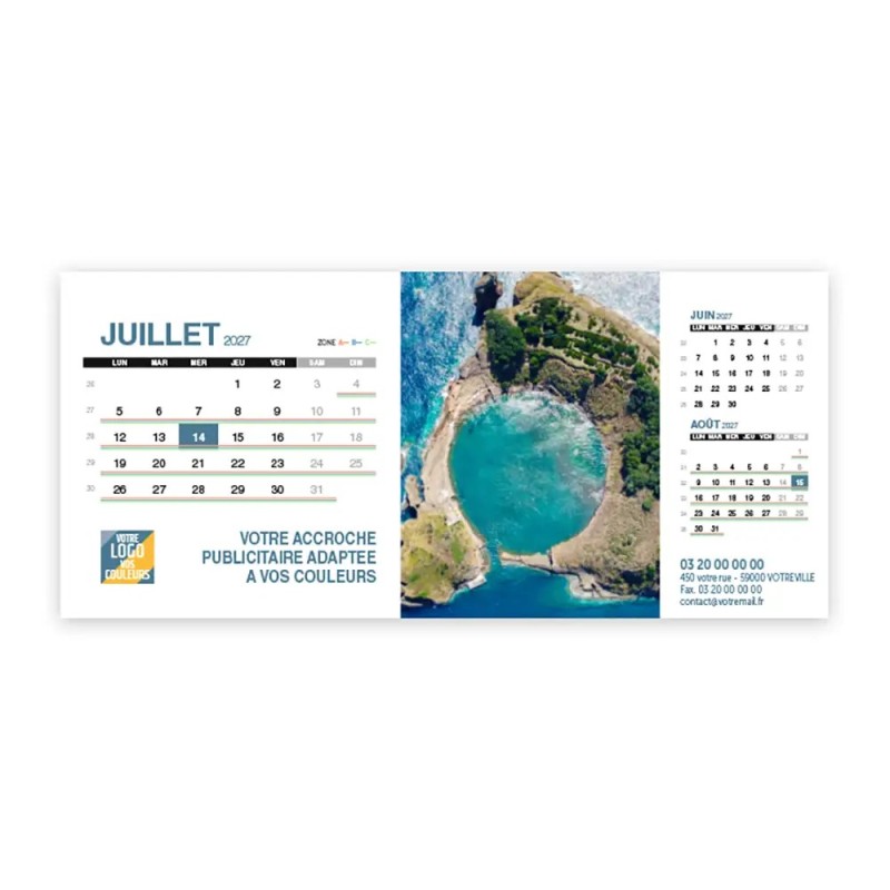 Calendrier chevalet support de téléphone Supra (22,8x10,3 cm)  - Vue du ciel