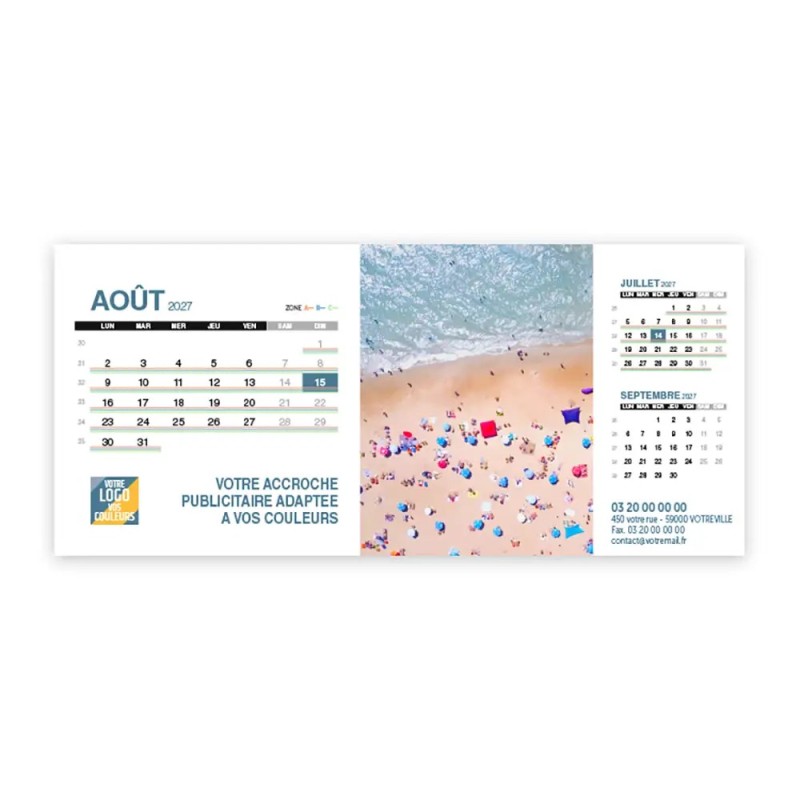 Calendrier chevalet support de téléphone Supra (22,8x10,3 cm)  - Vue du ciel