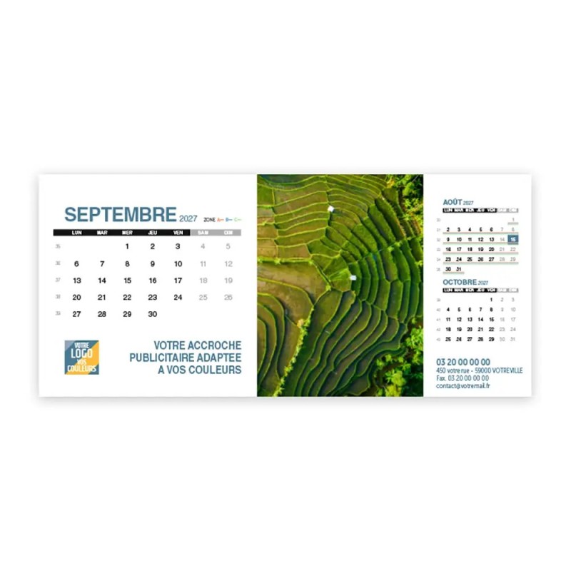 Calendrier chevalet support de téléphone Supra (22,8x10,3 cm)  - Vue du ciel