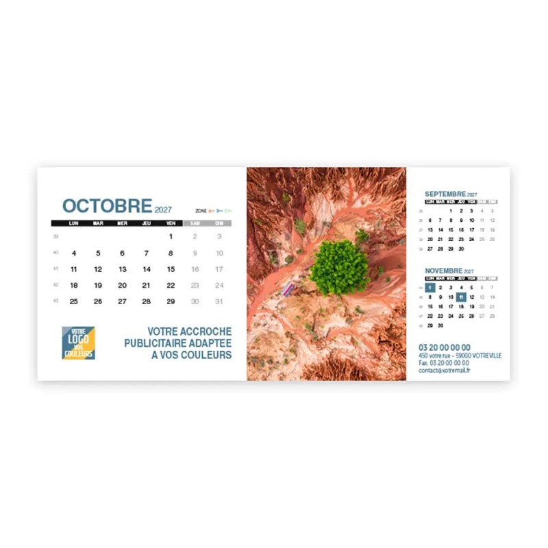 Calendrier chevalet support de téléphone Supra (22,8x10,3 cm)  - Vue du ciel