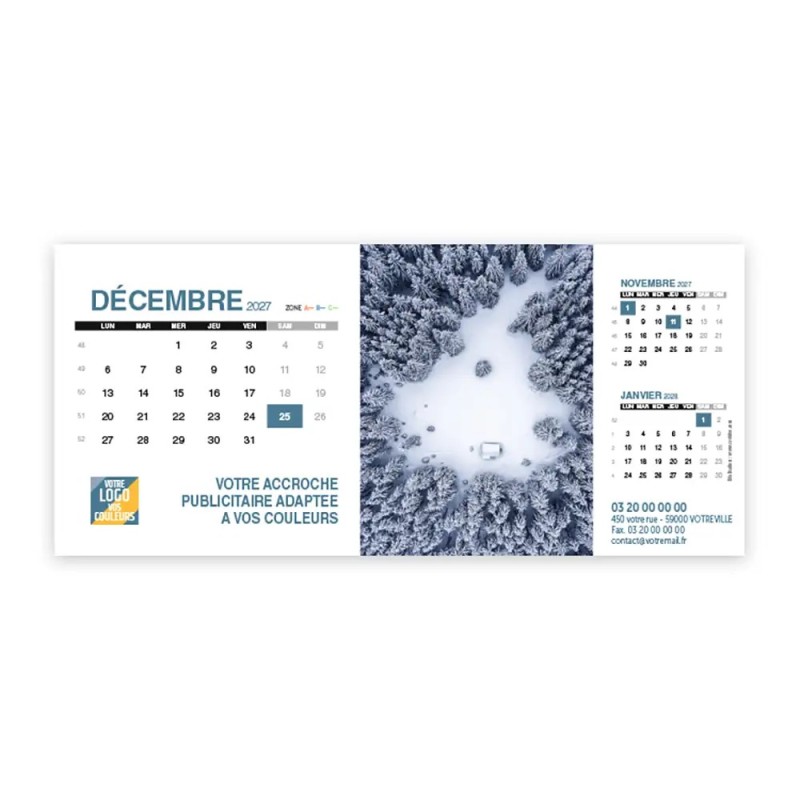 Calendrier chevalet support de téléphone Supra (22,8x10,3 cm)  - Vue du ciel