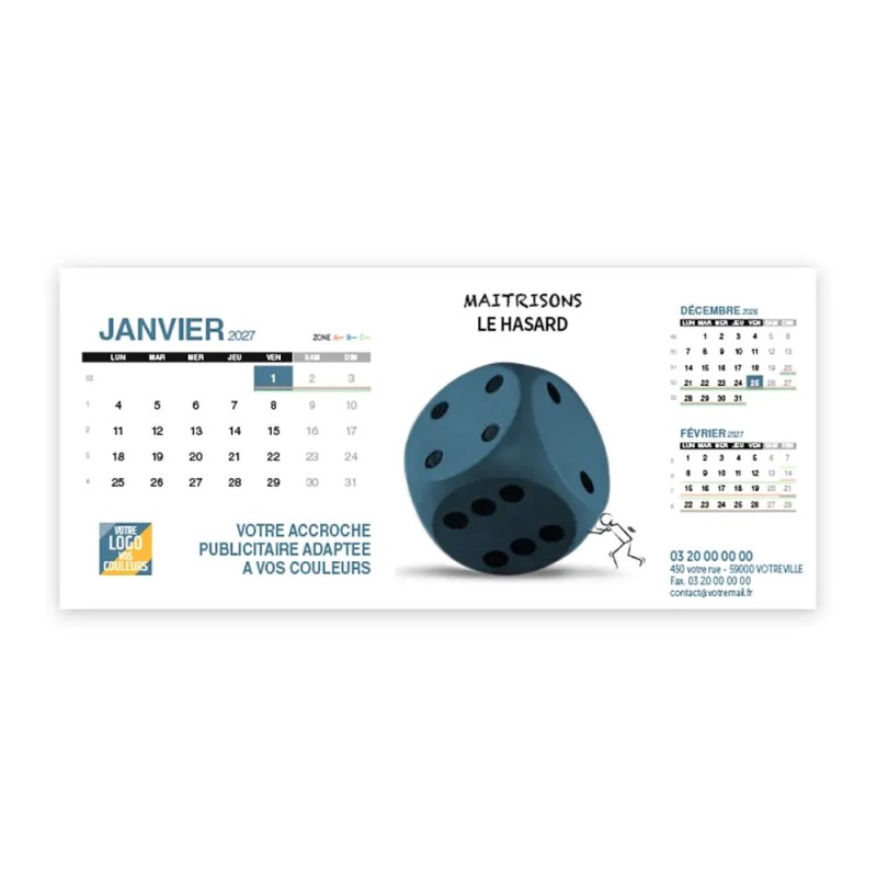 Calendrier chevalet support de téléphone Supra (22,8x10,3 cm)  - Business