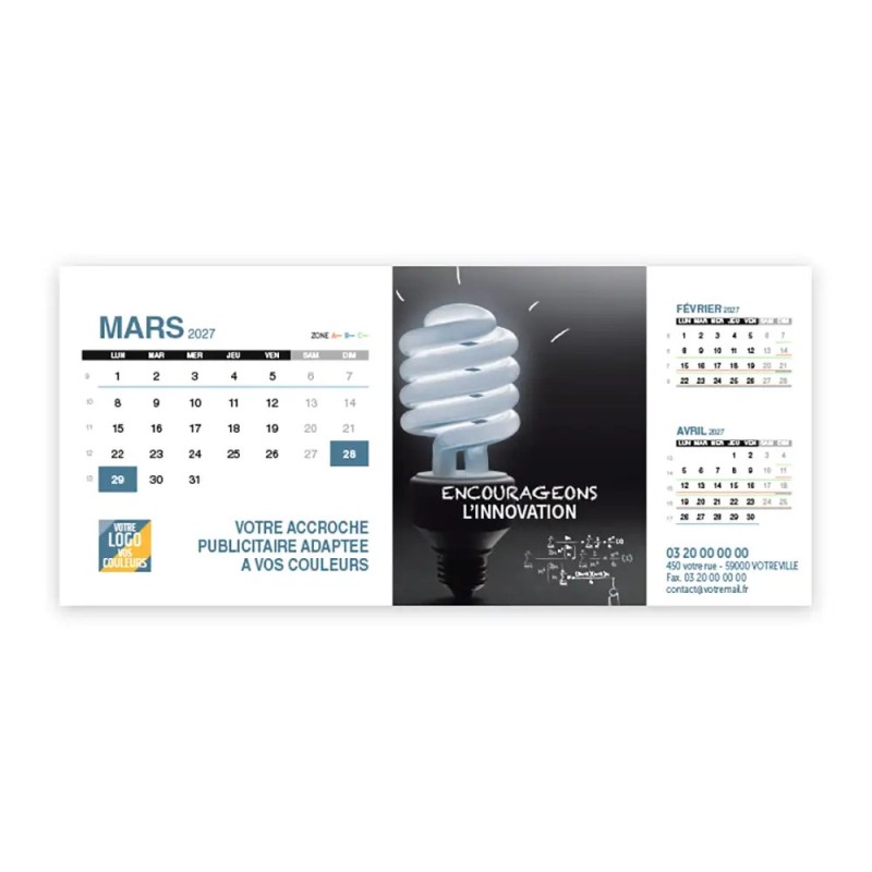 Calendrier chevalet support de téléphone Supra (22,8x10,3 cm)  - Business