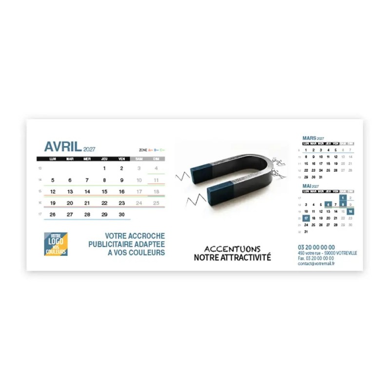 Calendrier chevalet support de téléphone Supra (22,8x10,3 cm)  - Business