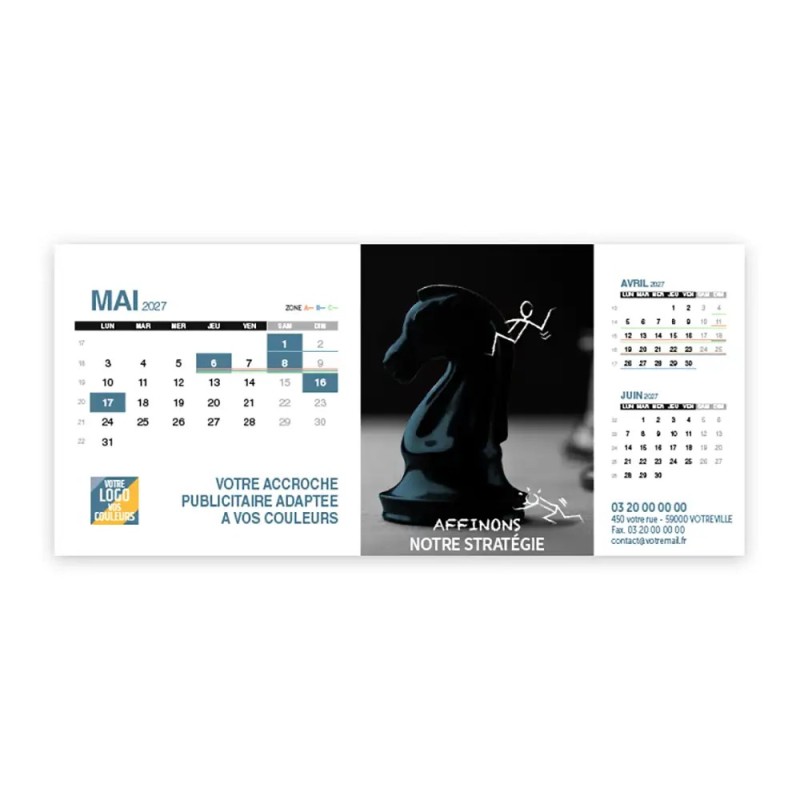 Calendrier chevalet support de téléphone Supra (22,8x10,3 cm)  - Business