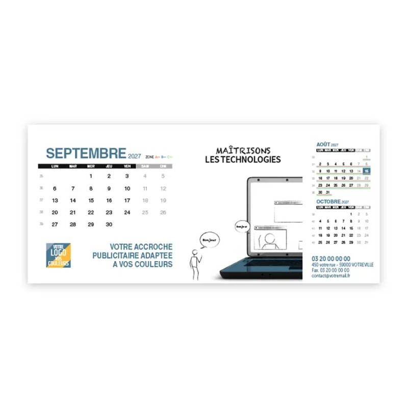 Calendrier chevalet support de téléphone Supra (22,8x10,3 cm)  - Business