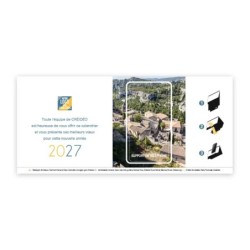 Calendrier chevalet support de téléphone Supra (22,8x10,3cm)  - Villages de France