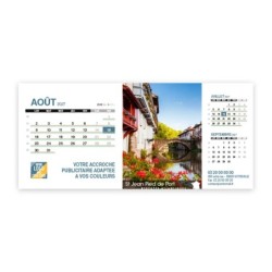 Calendrier chevalet support de téléphone Supra (22,8x10,3cm)  - Villages de France