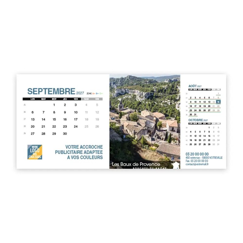 Calendrier chevalet support de téléphone Supra (22,8x10,3cm)  - Villages de France