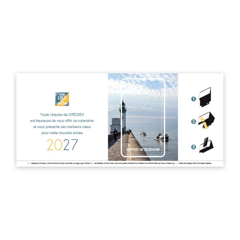 Calendrier chevalet support de téléphone Supra (22,8x10,3 cm)  - Littoral