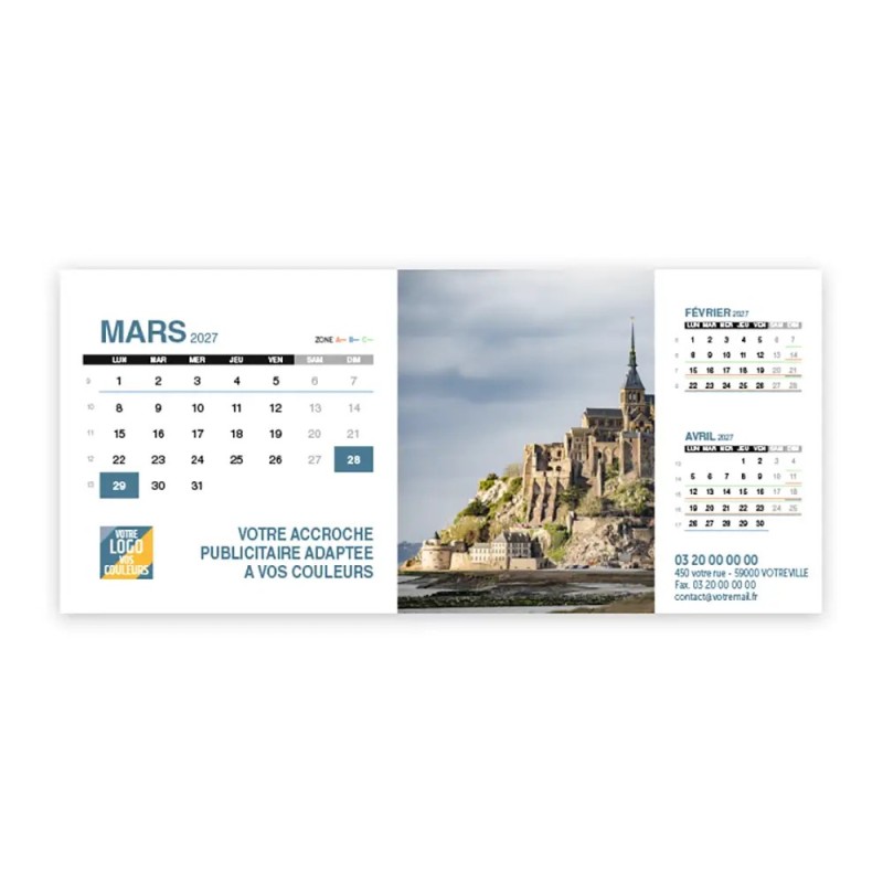 Calendrier chevalet support de téléphone Supra (22,8x10,3 cm)  - Littoral