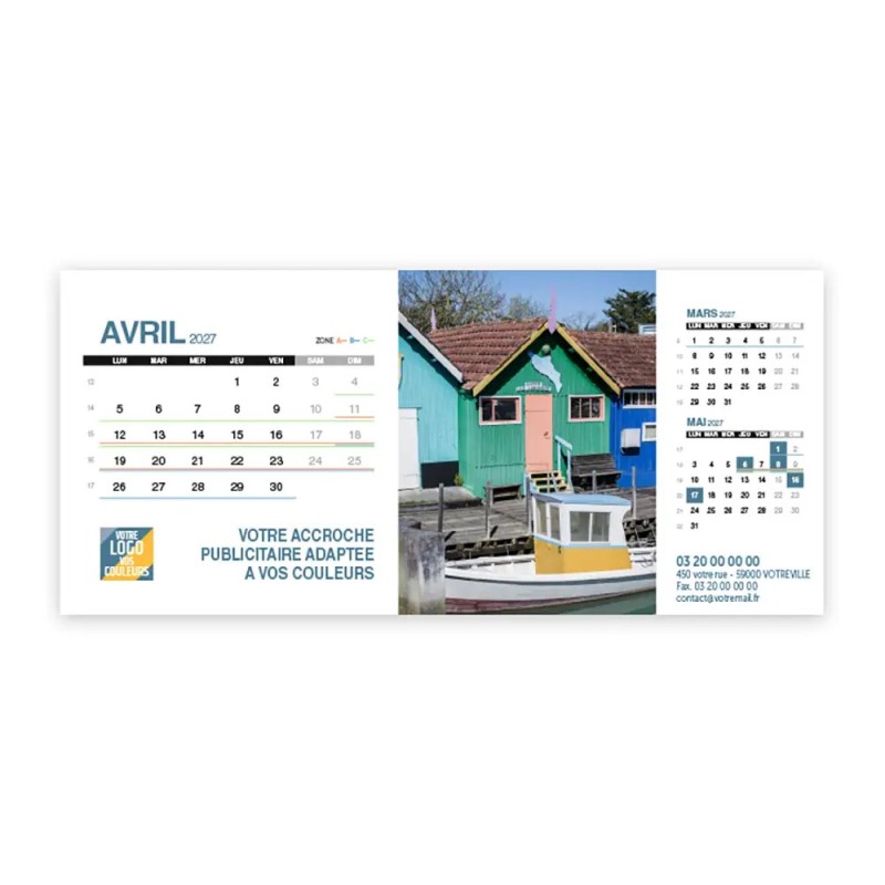 Calendrier chevalet support de téléphone Supra (22,8x10,3 cm)  - Littoral