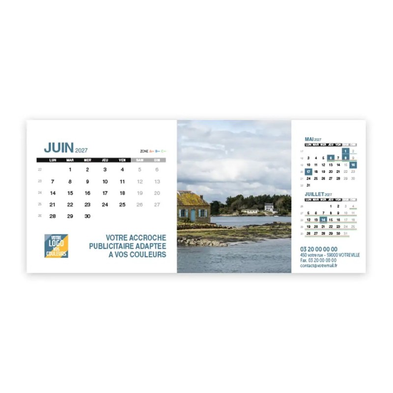 Calendrier chevalet support de téléphone Supra (22,8x10,3 cm)  - Littoral