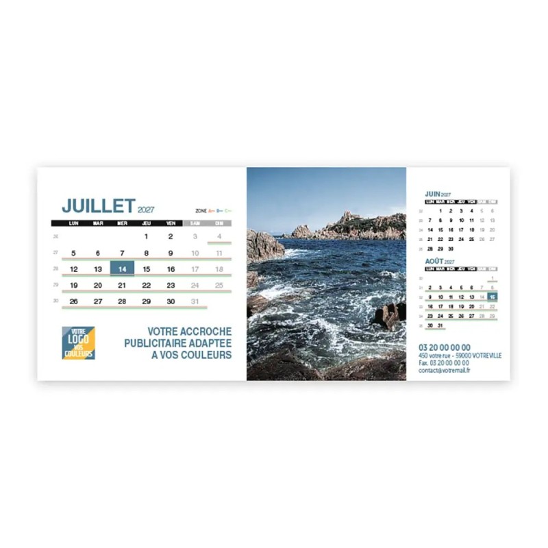 Calendrier chevalet support de téléphone Supra (22,8x10,3 cm)  - Littoral