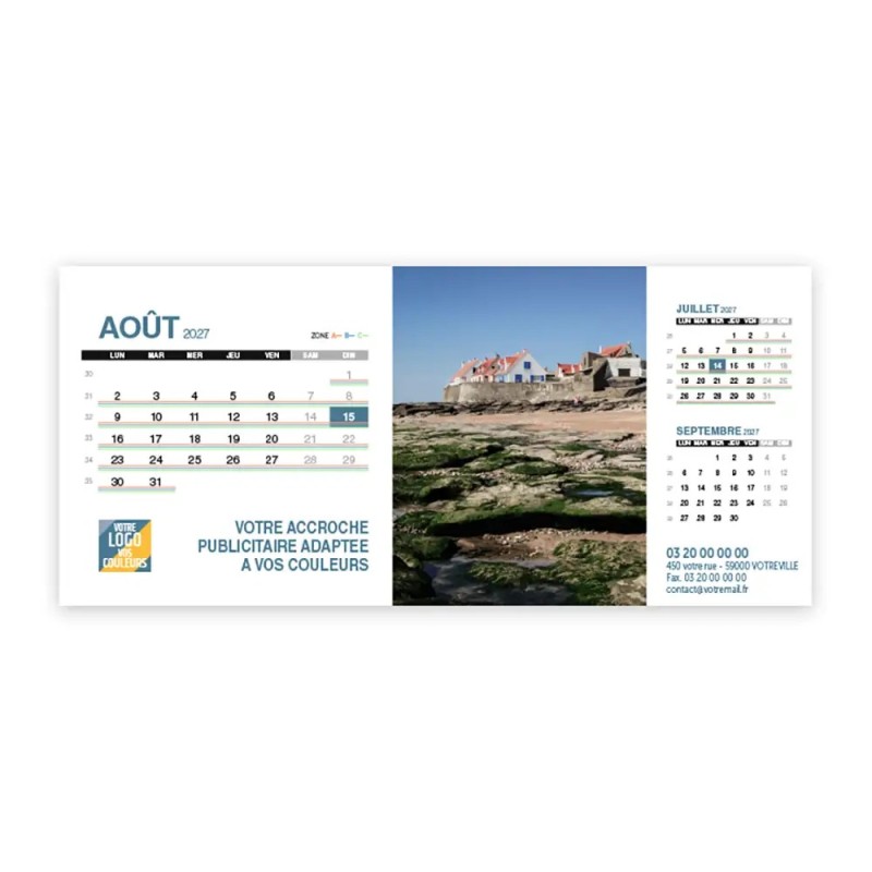 Calendrier chevalet support de téléphone Supra (22,8x10,3 cm)  - Littoral