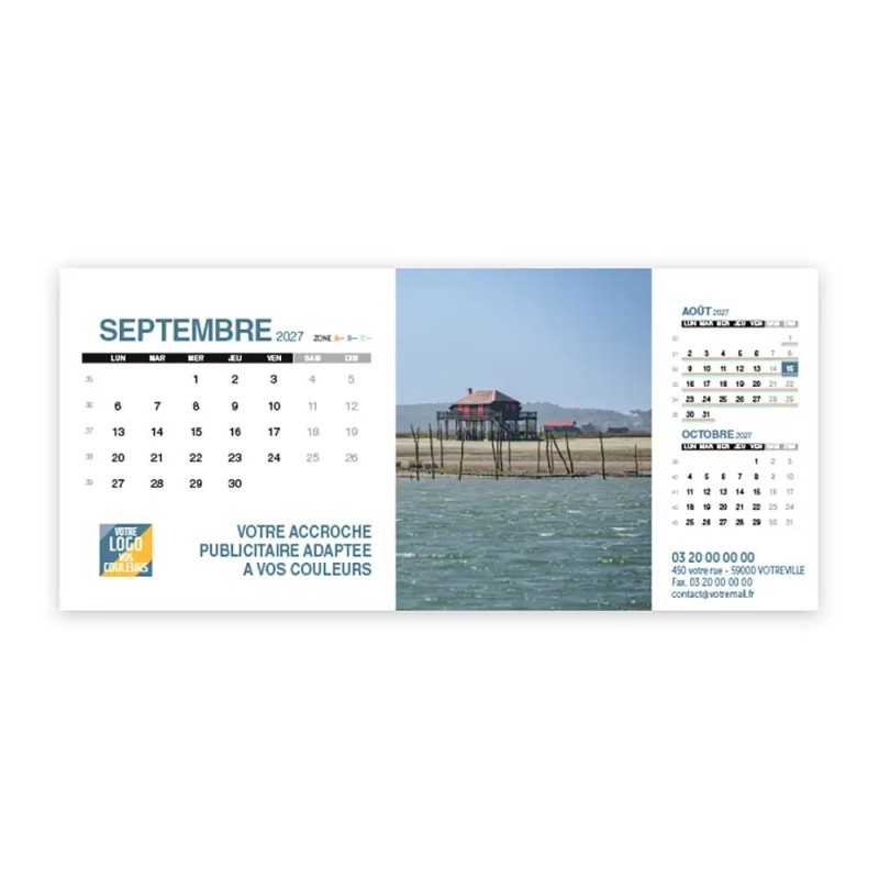 Calendrier chevalet support de téléphone Supra (22,8x10,3 cm)  - Littoral