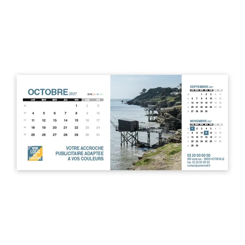 Calendrier chevalet support de téléphone Supra (22,8x10,3 cm)  - Littoral