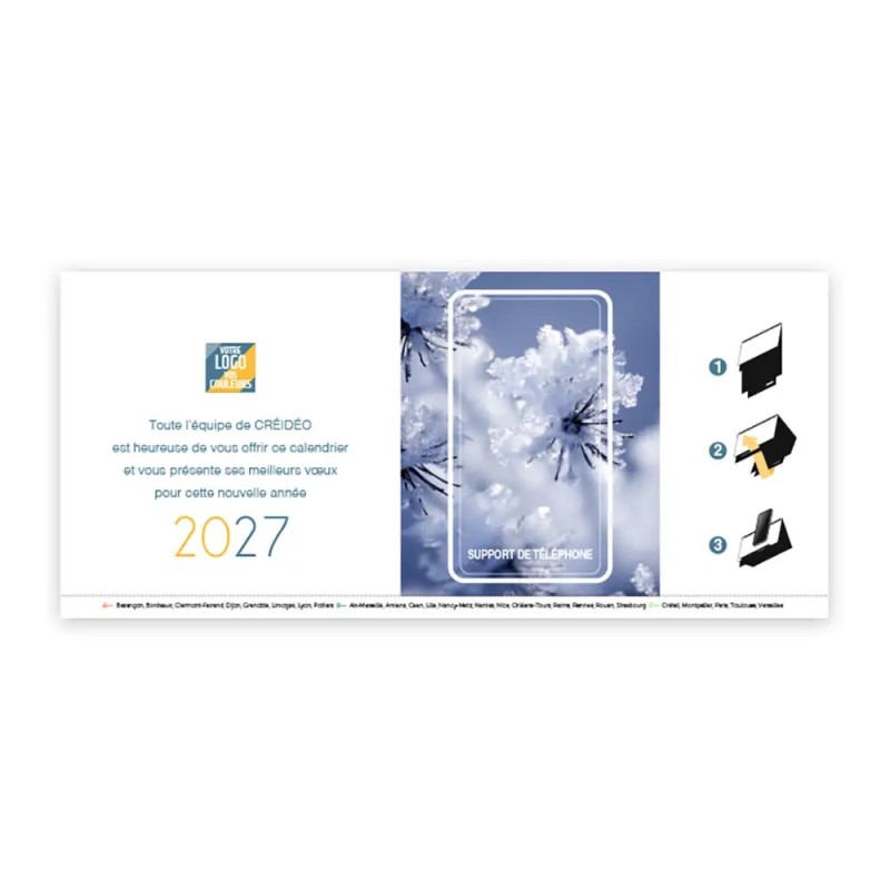Calendrier chevalet support de téléphone Supra (22,8x10,3cm)  - Zoom Nature