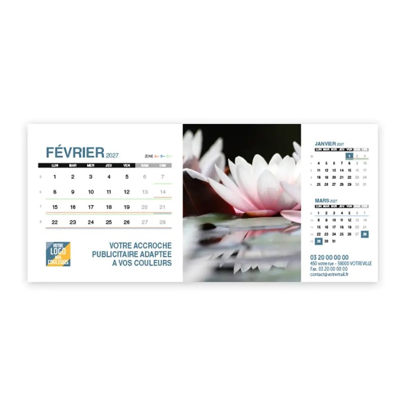 Calendrier chevalet support de téléphone Supra (22,8x10,3cm)  - Zoom Nature