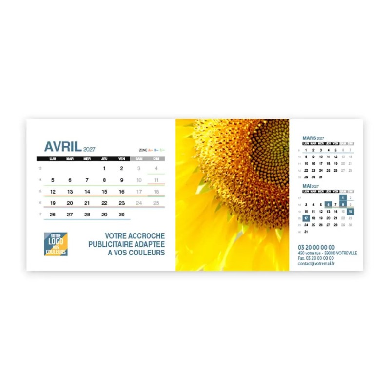 Calendrier chevalet support de téléphone Supra (22,8x10,3cm)  - Zoom Nature