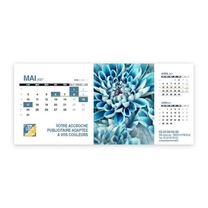 Calendrier chevalet support de téléphone Supra (22,8x10,3cm)  - Zoom Nature