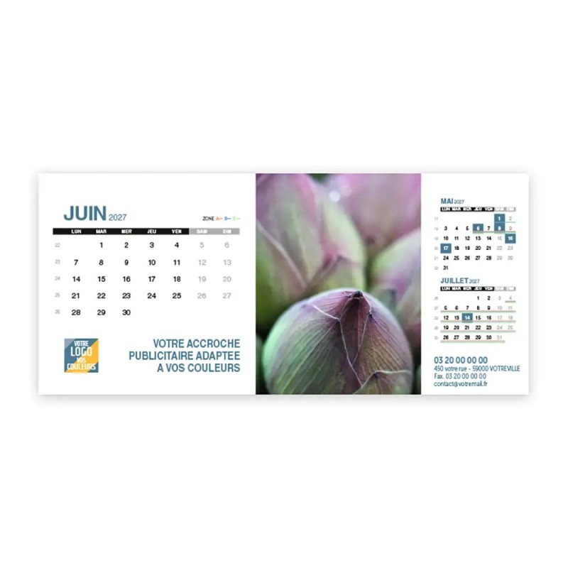 Calendrier chevalet support de téléphone Supra (22,8x10,3cm)  - Zoom Nature